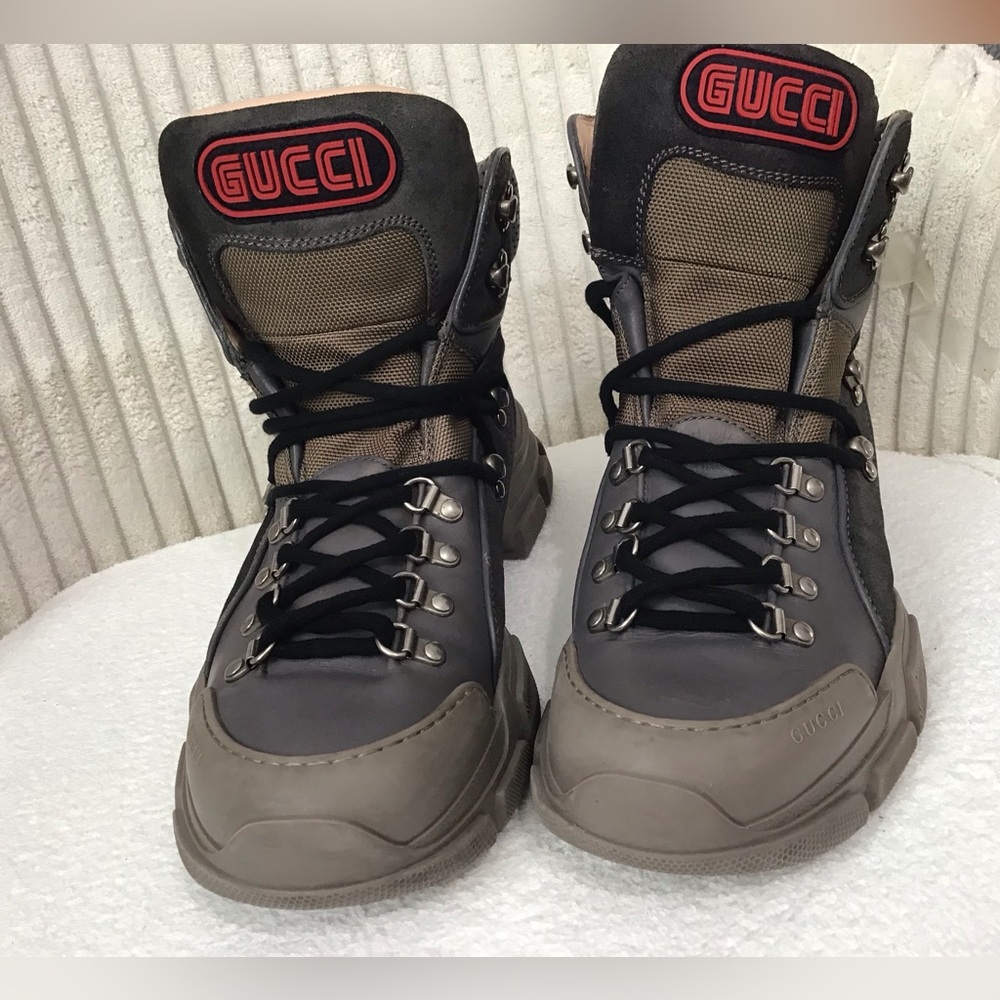Gucci Men's Boots in Gray and Tan - Picture 4 of 13